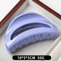 Minimalist lavender hollow semi-circle hair claw clip made of sleek silicone plastic - Glossy Purple