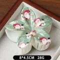 Pince à cheveux de Noël vert menthe avec motifs Père Noël et bonhomme de neige - Base Verte Bonhomme de Neige