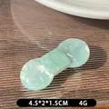 Light green marble texture acetate hair clip in 4.5cm size for side hair styling - Green