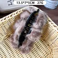 Pinza tipo banana de felpa con patrón de tigre marrón y detalles de tamaño 13,5cm - Leopardo Café