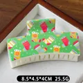 Christmas shark hair clip in green with holiday sock patterns and size specifications - Green Base Stockings