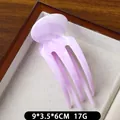 Peigne à cheveux en acétate violet clair à motif marbré avec design à 4 dents - Violet