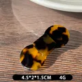 Tortoiseshell acetate hair clip with retro amber pattern, dimensions 4.5x2x1.5cm - Dark Leopard Print