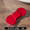 Bright red geometric resin hair clip with smooth polished finish for sweet daily styling - Red