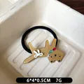 Schattig hond haar elastiek van acryl met strik en strassteentjes op zwart koord - Haarelastiekje / Earthy Brown Hair Tie