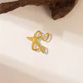 Bague étoile de mer en acier inoxydable doré mat 18 carats avec texture naturelle - Bague Ouverte Grande Étoile de Mer (F222) / Or