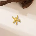 Bague étoile de mer dorée avec fini texturé et design élégant inspiré de l'océan - Bague Ouverte Grande Étoile de Mer Texturée (F229) / Or