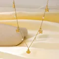 Collier doré étoile de mer et perles avec pendentif coquillage sur fond en soie - Collier Pendentif Perle Artificielle Étoile de Mer (H92) / Or