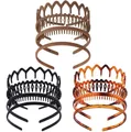 Three-piece set of thin candy color hairbands in black, brown and tortoiseshell patterns - Black Brown and Tortoiseshell Styles
