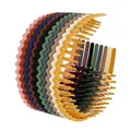 Colorful wavy plastic headbands set with matte finish and non-slip teeth for women - Matte Multicolor Wave Styles