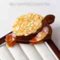 Braune und beige Schildkröte Haarklammer aus Acetat mit goldenen Akzenten - Braune Schildkröte