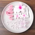 10-teiliges Set mit rosa Wellen-Haarklammer und floralem Haarschmuck-Zubehör - Rosa Haarschmuck-Set / Rosa