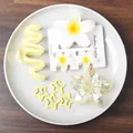 Set de 9 pinces à cheveux jaunes avec barrette ondulée et fleurs de frangipanier sur bois - Jaune