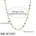 Detaillierte Spezifikationen der bunten Gänseblümchen-Edelstahlkette mit Größe - Mehrfarbiger Gänseblümchen-Stil / 41.5+5cm / Mehrfarbig (NB-N1591)