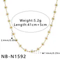 Detailansicht der kleinen Gänseblümchenkette mit Gewichts- und Längenangaben - Weißer Gänseblümchen-Stil / 41+5cm / Weiß (NB-N1592)