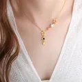 French vintage 18k gold plated star pendant necklace with asymmetrical charms - Star Pendant Style / Gold