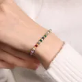 Collar de cuentas de jaspe facetado de colores con espaciadores hexagonales dorados - Pulsera de Turmalina Multicolor