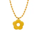 Collana minimalista con pendente a fiore in resina gialla e catenina dorata - Collana / Giallo Limone