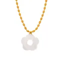 Collana minimalista con ciondolo a fiore bianco e catena placcata oro per donna - Collana / Trasparente