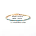 Bracciale placcato oro 18k con pietre turchesi, indicazioni di lunghezza e peso - Stile Turchese Orizzontale / 2*4+2mm / Oro