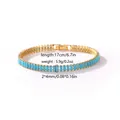 Detail eines vergoldeten Türkis-Gliederkettenarmbands mit Längen- und Gewichtsangaben - Horizontale Türkis-Stil / 2*4mm / Gold