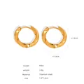 Orecchini a spirale F904 in acciaio al titanio placcati oro 18 carati da 1,8 cm - Stile Cerchio Attorcigliato Minimalista (F904) / Oro