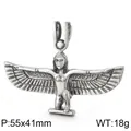 Vintage stainless steel Egyptian Goddess Isis winged pendant necklace for men and women - Winged Goddess Isis (KP56202-BD)