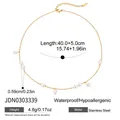 Detailansicht der 18K vergoldeten Edelstahl-Perlenkette mit Größenangaben. - 0.59cm Perlen-Stil (JDN0303339)