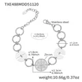 Armband aus Edelstahl in Silber mit Zirkon-Scheibe und IC XC NI KA-Gravur - Silber Armband
