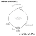 Silver stainless steel bracelet featuring 5A zircon wing pendant with lobster clasp - Silver Bracelet