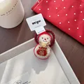 Plush red hair tie with cute snowman holding a Fu character bag for Lunar New Year - Fu Doll Style / Hair Tie