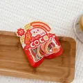 30 PCS of 20mm colorful high-elastic hair ties for kids in a patterned storage bag - Orange