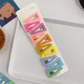 Set of 10 matte triangle hair clips in colorful macaron shades on display card - 7-candy-colored Hollow Triangle
