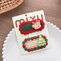 2er-Set weihnachtliche Strick-Haarspangen mit Rentier und Tannenbaum für Kinder - Rentier-Stil