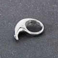 Bague en acier inoxydable argenté avec un design unique en forme de dent de loup - Taille 7 / Acier