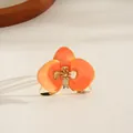 Elegante bracciale rigido aperto a fiore arancione da donna accessorio stile vacanza - Anello / Arancione