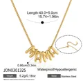 Λεπτομέρεια κολιέ MAMA με χρυσή επίστρωση 18K, διαστάσεις, βάρος και στοιχεία υλικού. - Χρυσό Γυαλισμένο Κολιέ MAMA (JDN0301325)