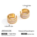 Detailed dimensions and material specs for gold-plated stainless steel zircon ear cuffs - Square Zircon Ear Cuff (JDE0101336)
