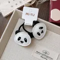 Süße Panda-Haargummis aus Leder für Mädchen mit elastischen Bändern und Stickereien - Panda