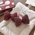 Elastico per capelli con fiocco di paillettes bordeaux per bambine e stile festivo - Fiocco di Paillettes (5975241101448) / Stile Paillettes Rosse
