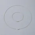 Ensemble collier et bracelet chaîne en O en acier inoxydable argenté minimaliste 2mm - 2mm de largeur / Bracelet 19CM / Acier
