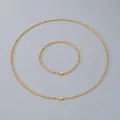 Ensemble collier et bracelet minimaliste en acier doré, maillons de 2,7 mm de largeur - Largeur de Chaîne 2.7mm / Bracelet 19CM / Or