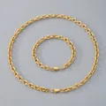 Ensemble collier et bracelet en acier inoxydable doré, chaîne O de 6,7 mm - Largeur de Chaîne 6.7mm / Bracelet 20cm / Or