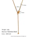 Collana a Y regolabile in acciaio inossidabile placcato oro 18K con catena a serpente - Collana a Catena a Serpente Regolabile a Forma di Y / Oro