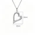 Collana con ciondolo a cuore lucido in acciaio inossidabile da 30mm x 20mm argento - Collana In Acciaio A Forma Di Cuore - 2