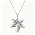 Collana con ciondolo a fiore in argento e acciaio inossidabile dal design elegante - Collana In Acciaio A Forma Di Foglia - 4