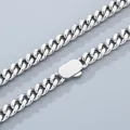 High-quality 8mm stainless steel Cuban link chain necklace in a sleek silver finish - Necklace 45cm / Steel