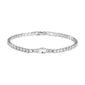 Elegant silver-plated marquise zircon tennis bracelet with sparkling round cubic zirconia stones - Bracelet / Silver with White Zirconia