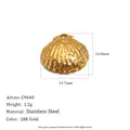 Vergoldeter Muschelanhänger aus Edelstahl für Halsketten mit Maßen von 14 mm x 14,7 mm - Goldene Conch (C9640) / Gold