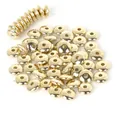 Polished gold flat round spacer beads for DIY jewelry making necklaces and bracelets - 7x3mm (200 Pieces/Pack) / KC Gold